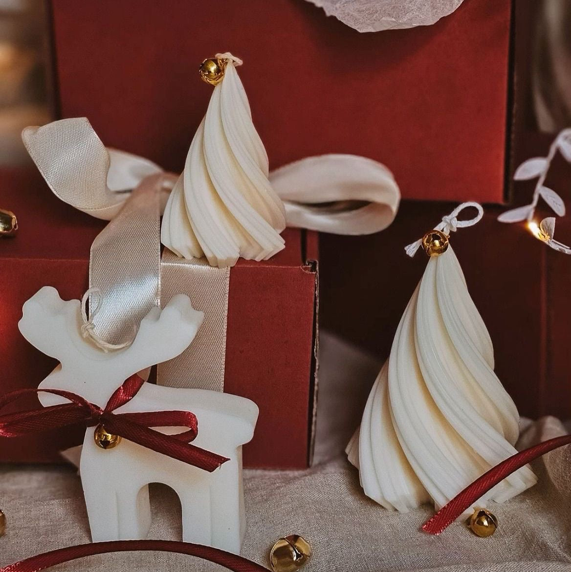 Colecție lumânări din ceară naturală de soia de Crăciun